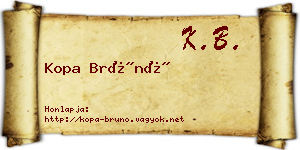 Kopa Brúnó névjegykártya